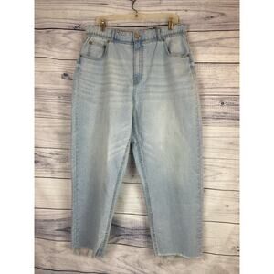 Vintage Jordache High Rise Crop Jeans Womens XXL Light Wash Blue Stretch Pockets